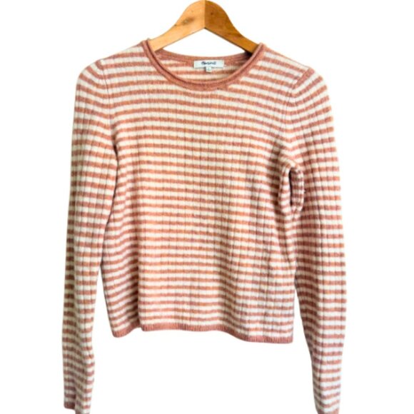 Madewell | Colette Heather Carnation Stripped Wool Alpaca Blend Sweater Size S - Picture 1 of 3